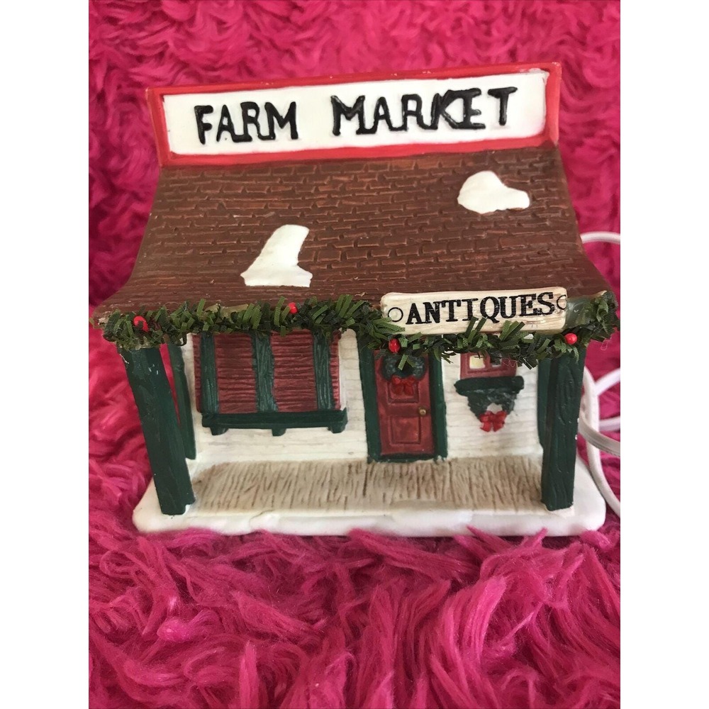 Vtg Seasonal Specialties Lighted Farm Market Christmas Village 1993 Tested